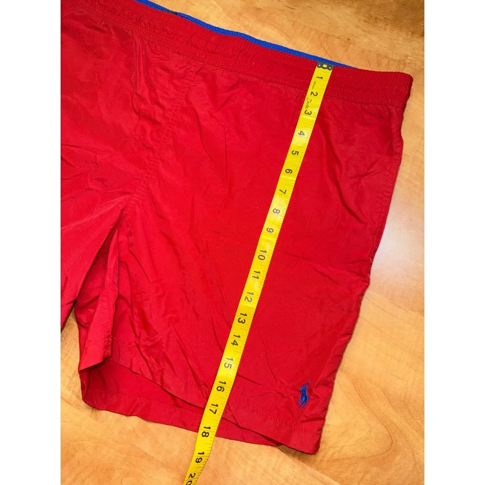 Polo Ralph Lauren Mens XL Red Blue Swim Trunks Board Shorts Mesh Lined 6